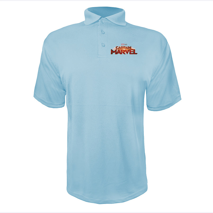 Men's Captain Marvel Superhero Polyester Polo
