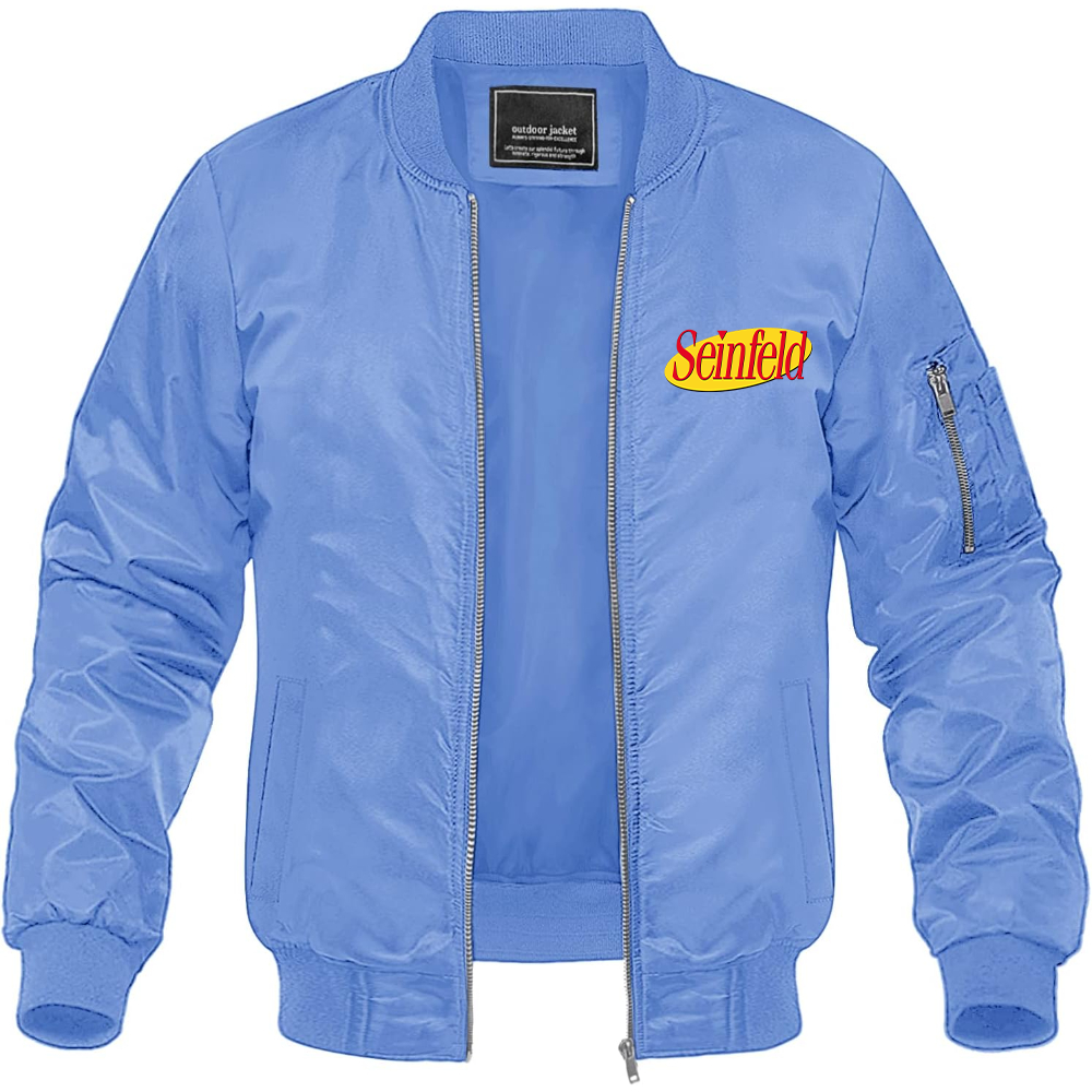 Men's Seinfeld Sitcom Show Lightweight Bomber Jacket Windbreaker Softshell Varsity Jacket Coat