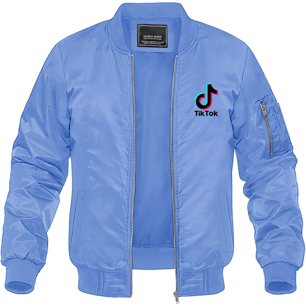 Men's TikTok Social Lightweight Bomber Jacket Windbreaker Softshell Varsity Jacket Coat