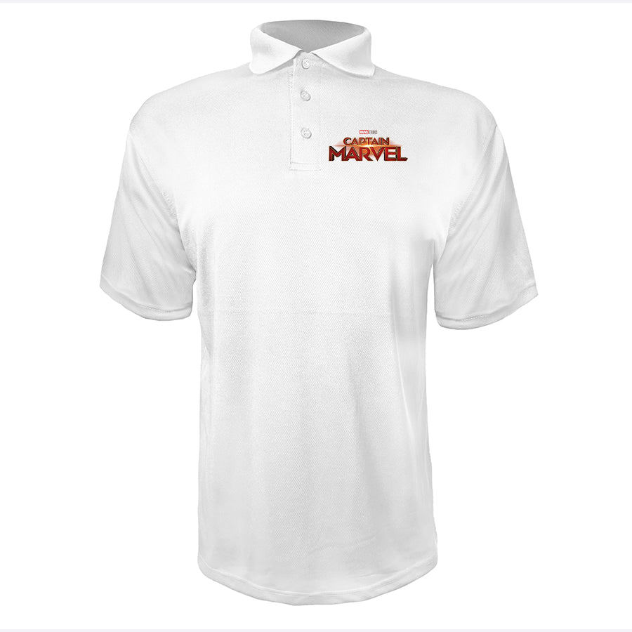Men's Captain Marvel Superhero Polyester Polo