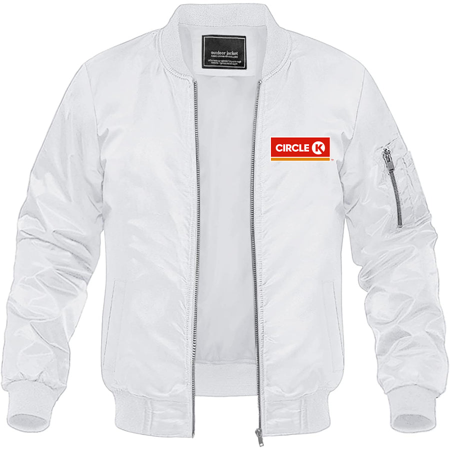 Men's Circle K Gas Station Lightweight Bomber Jacket Windbreaker Softshell Varsity Jacket Coat