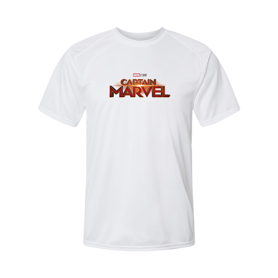 Youth Kids Captain Marvel Superhero Performance T-Shirt