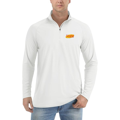 Men’s Seinfeld Sitcom Show -  Lightweight Quarter-Zip Athletic Shirt – Long Sleeve Polyester Wear