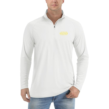 Men’s Star Wars Movie -  Lightweight Quarter-Zip Athletic Shirt – Long Sleeve Polyester Wear