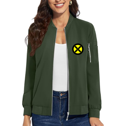 Women's X-Men Marvel Comics Superhero - Premium Bomber Jacket with Polished Detailing and Functional Sleeve Pocket - Modern Luxury Outerwear