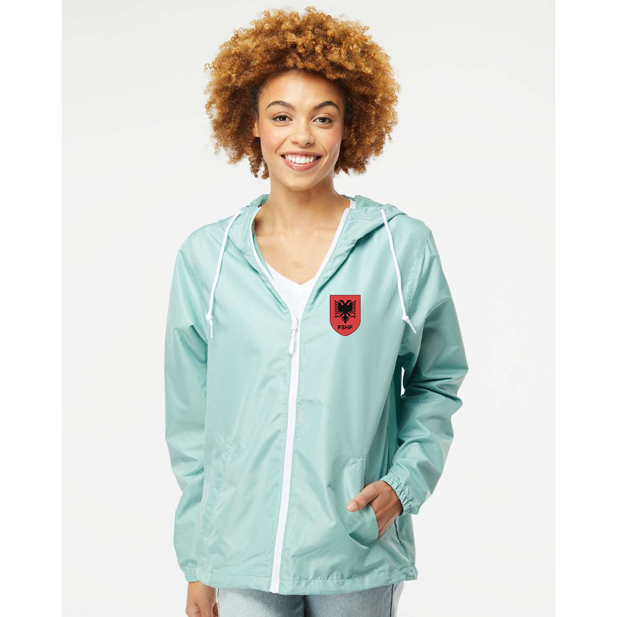 Men’s Albania National Soccer Team - Independent Trading Co. - Lightweight Windbreaker Full-Zip Jacket - EXP54LWZ
