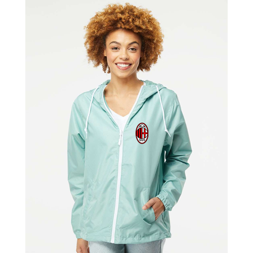 Men’s AC Milan Soccer  - Independent Trading Co. - Lightweight Windbreaker Full-Zip Jacket - EXP54LWZ