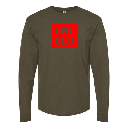 Men's Uniqlo Logo  Cotton Long Sleeve T-Shirt