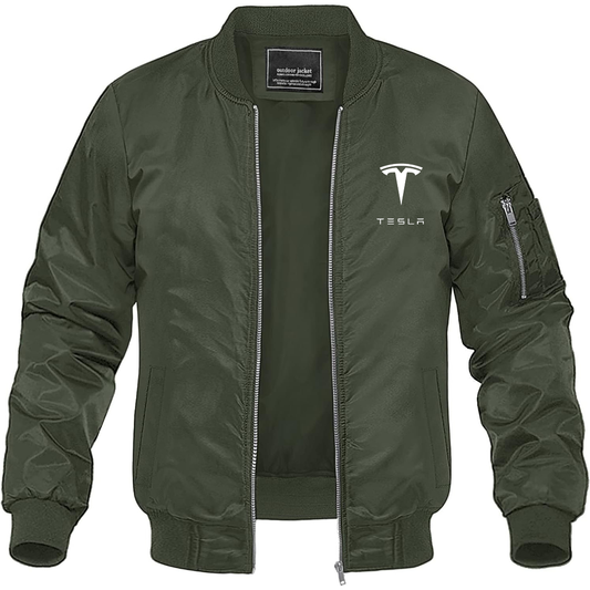 Men’s Tesla Motorsports Car Lightweight Bomber Jacket Windbreaker Softshell Varsity Jacket Coat