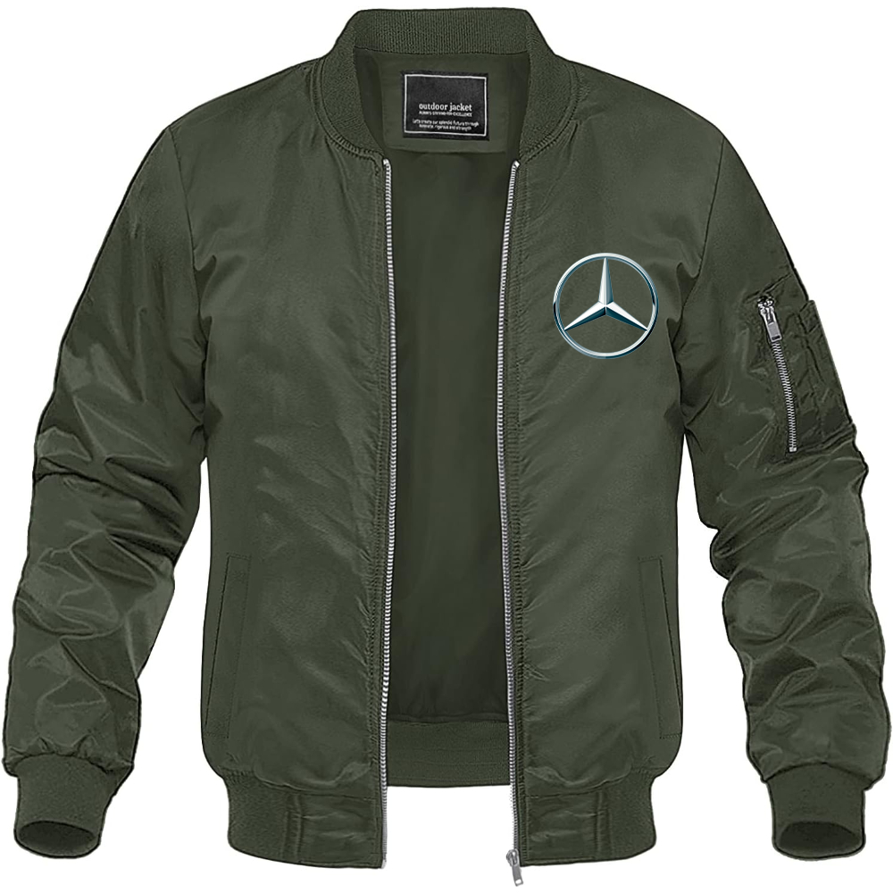 Men's Mercedes-Benz New Car Lightweight Bomber Jacket Windbreaker Softshell Varsity Jacket Coat