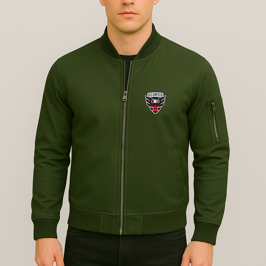 Men's  D.C. United FC Lightweight Bomber Jacket Windbreaker Softshell Varsity Jacket Coat