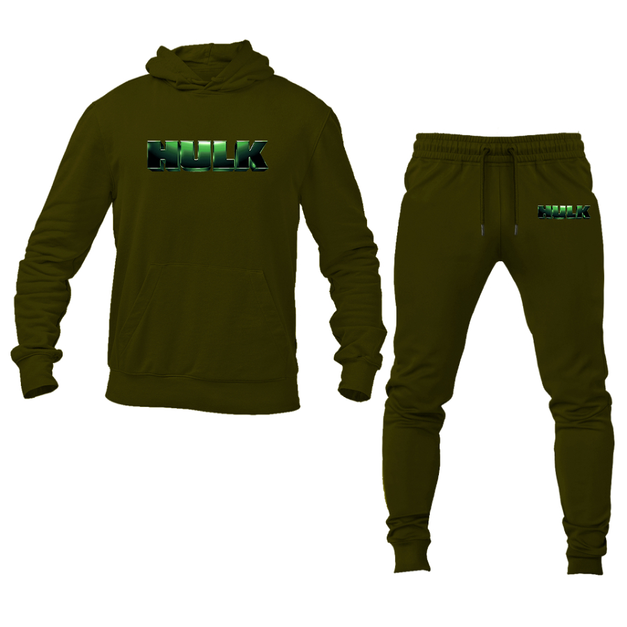 Men's The Hulk Marvel Superhero Hoodie Joggers Set