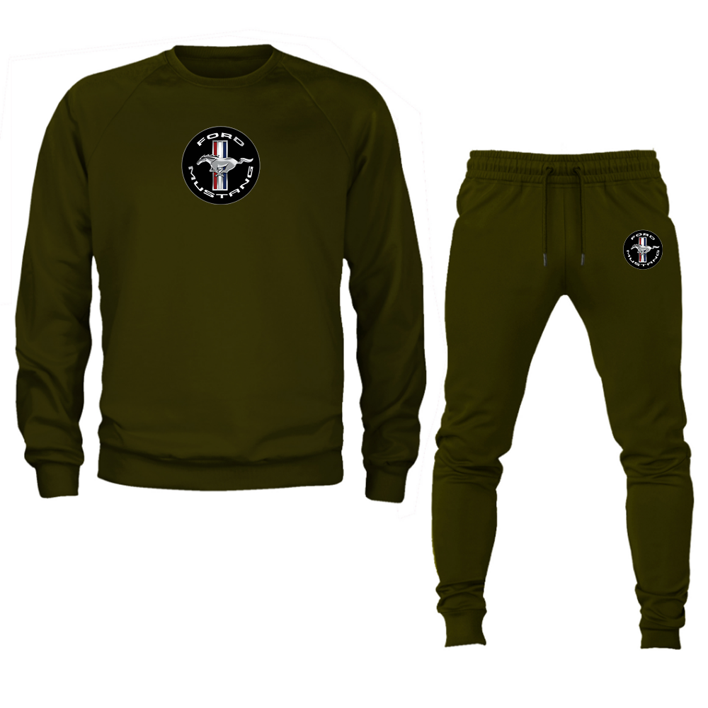 Men’s Ford Mustang Motorsport Car Crewneck Sweatshirt Joggers Suit