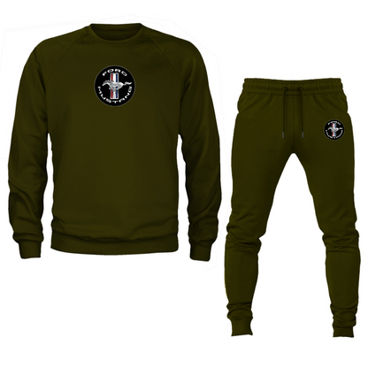 Men’s Ford Mustang Motorsport Car Crewneck Sweatshirt Joggers Suit