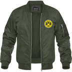 Men's Borussia Dortmund BVB FC Lightweight Bomber Jacket Windbreaker Softshell Varsity Jacket Coat
