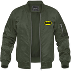 Men's DC Comics Batman Superhero Lightweight Bomber Jacket Windbreaker Softshell Varsity Jacket Coat