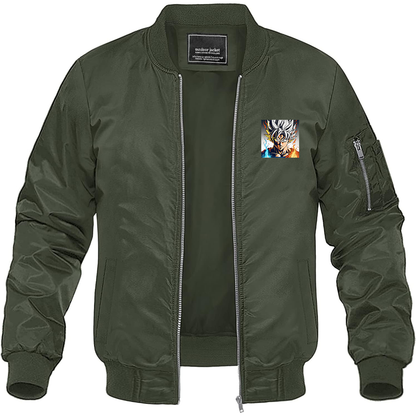 Men's Goku Fire Dragon Ball Z Cartoon Lightweight Bomber Jacket Windbreaker Softshell Varsity Jacket Coat