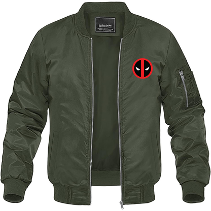 Men's Deadpool Marvel Superhero Lightweight Bomber Jacket Windbreaker Softshell Varsity Jacket Coat