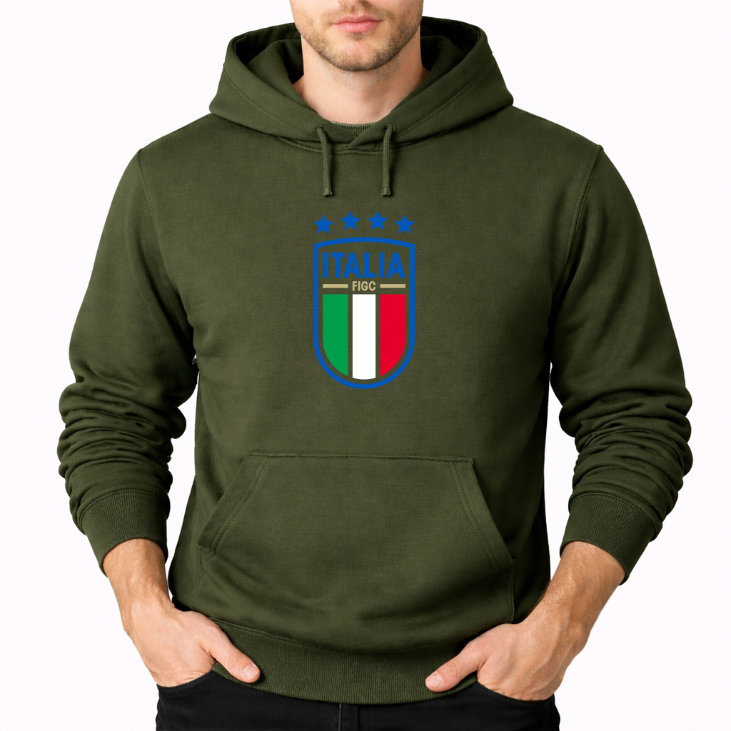 Men's Italy National Soccer Pullover Hoodie