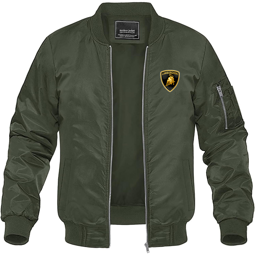 Men’s Lamborghini Car Lightweight Bomber Jacket Windbreaker Softshell Varsity Jacket Coat