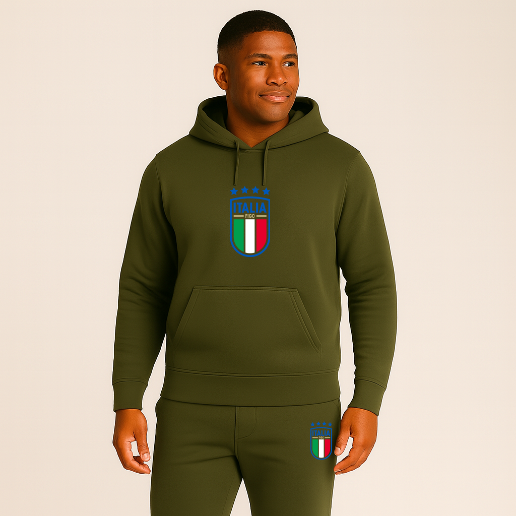 Men's Italy National Soccer Team Hoodie Joggers Set