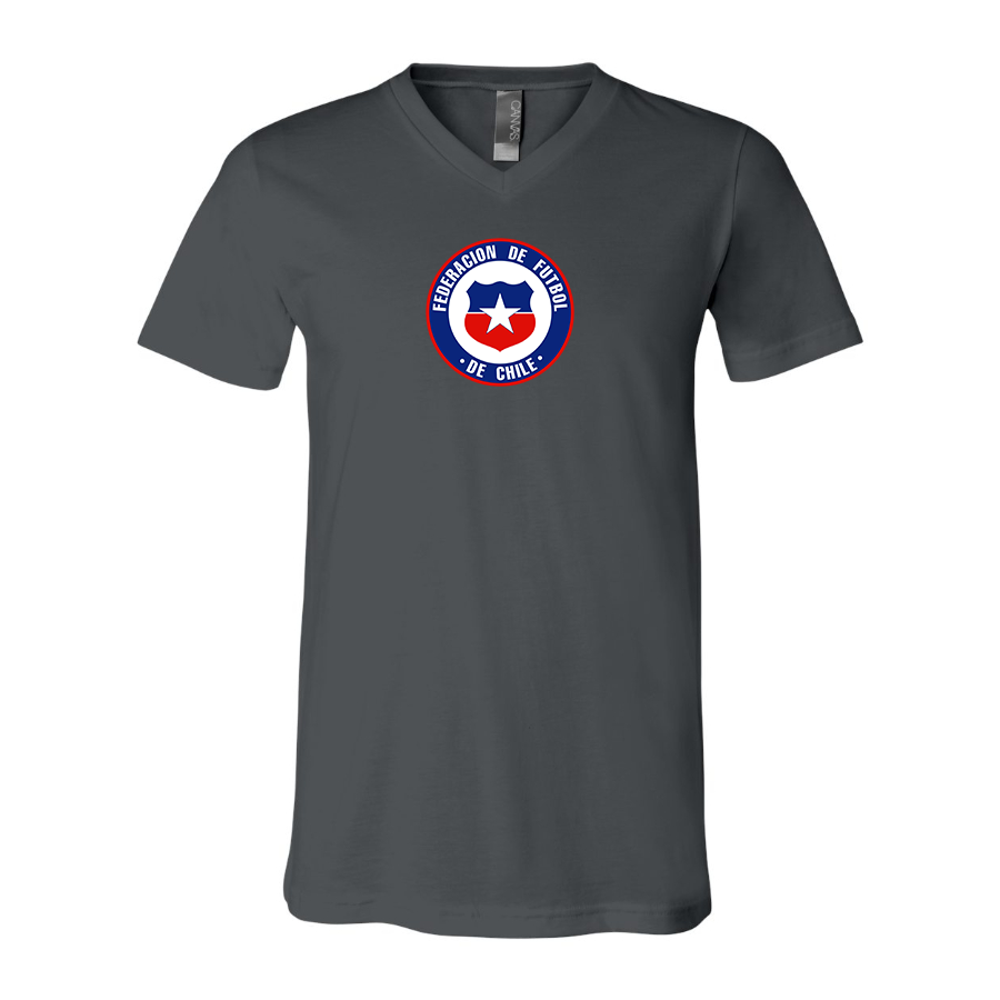 Men’s  Chile National Soccer Team - BELLA + CANVAS - Jersey V-Neck Tee - 3005