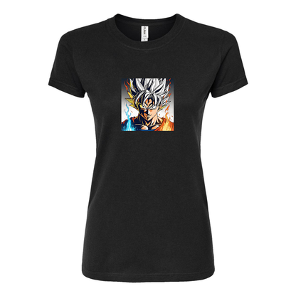 Women’s Goku Fire Dragon Ball Z Cartoon Round Neck T-Shirt