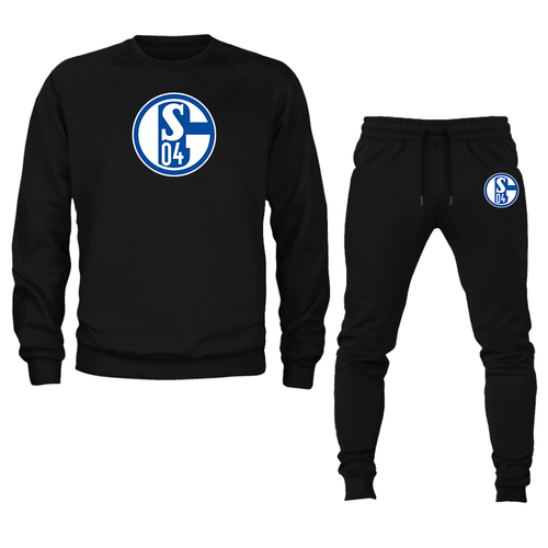 Men's Schalke 04 FC Crewneck Sweatshirt Joggers Suit