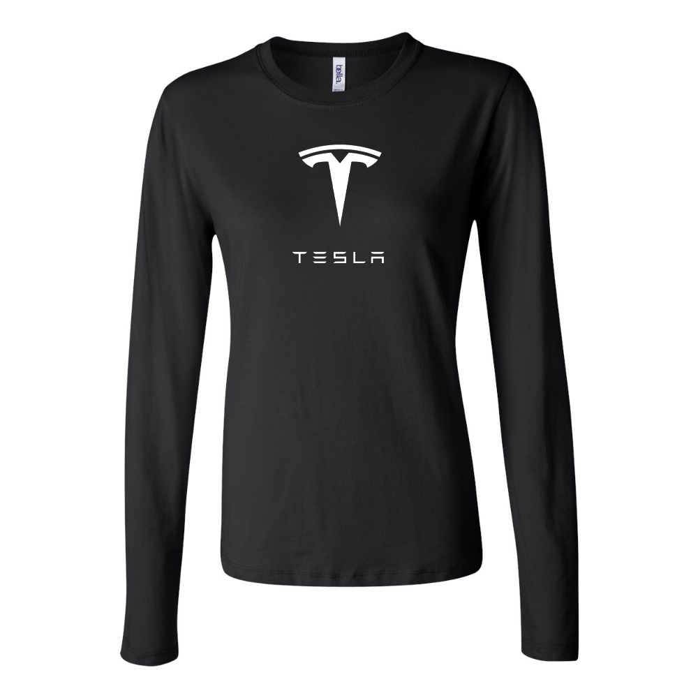 Women's Tesla Motorsports Car Long Sleeve T-Shirt