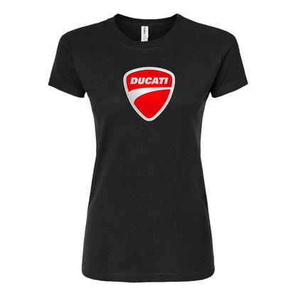 Women’s Ducati Motorcycle Round Neck T-Shirt