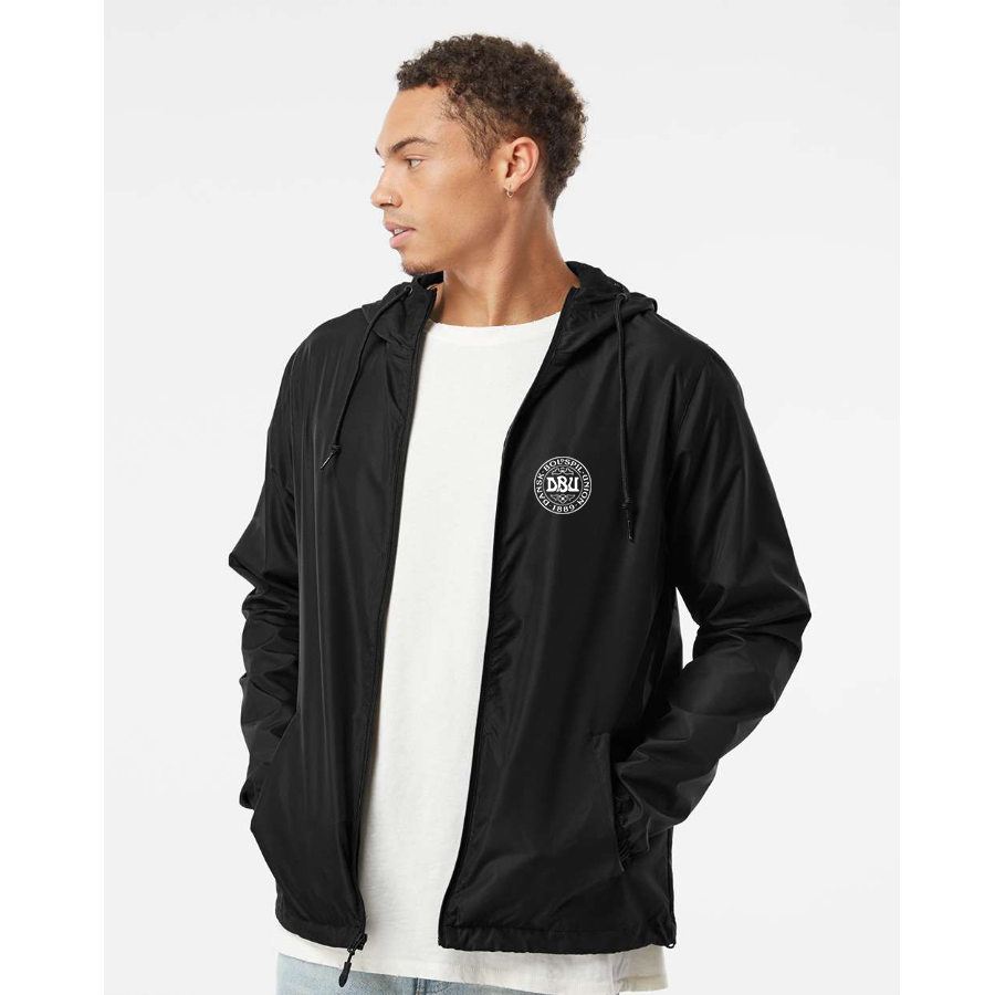 Men’s Denmark Soccer (Black) (White) - Independent Trading Co. - Lightweight Windbreaker Full-Zip Jacket - EXP54LWZ