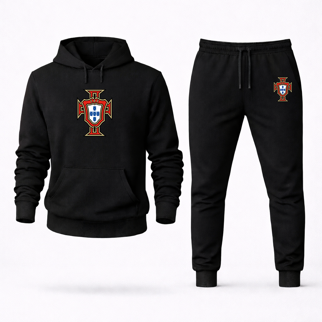 Men's Portugal National Soccer Team Hoodie Joggers Set