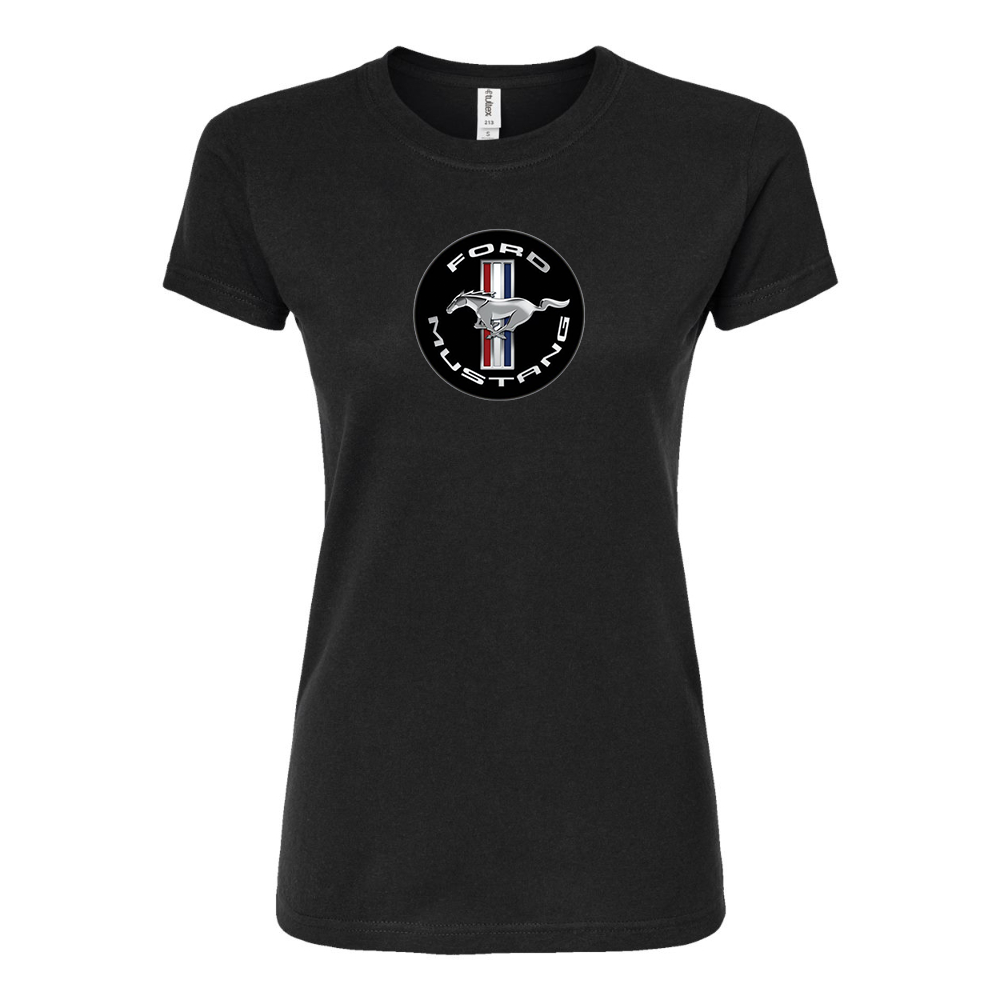 Women’s Ford Mustang Motorsport Car Round Neck T-Shirt