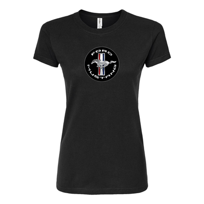 Women’s Ford Mustang Motorsport Car Round Neck T-Shirt