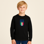 Youth Kids Italy National Soccer Team Long Sleeve T-Shirt