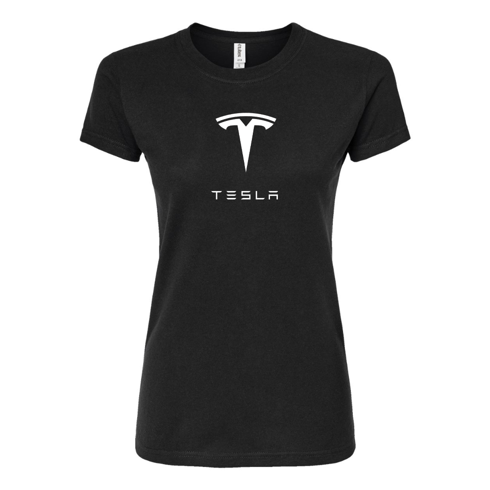 Women’s Tesla Motorsports Car Round Neck T-Shirt