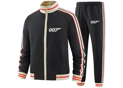 Men's 007 James Bond Movie - Premium Two-Piece Designer Tracksuit  Zippered Front