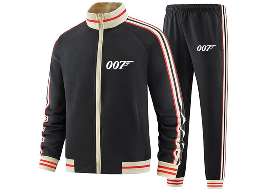 Men's 007 James Bond Movie - Premium Two-Piece Designer Tracksuit  Zippered Front
