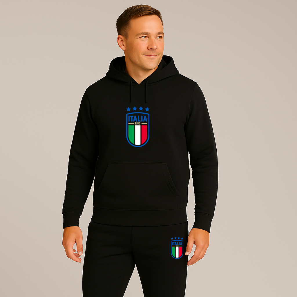 Men's Italy National Soccer Team Hoodie Joggers Set