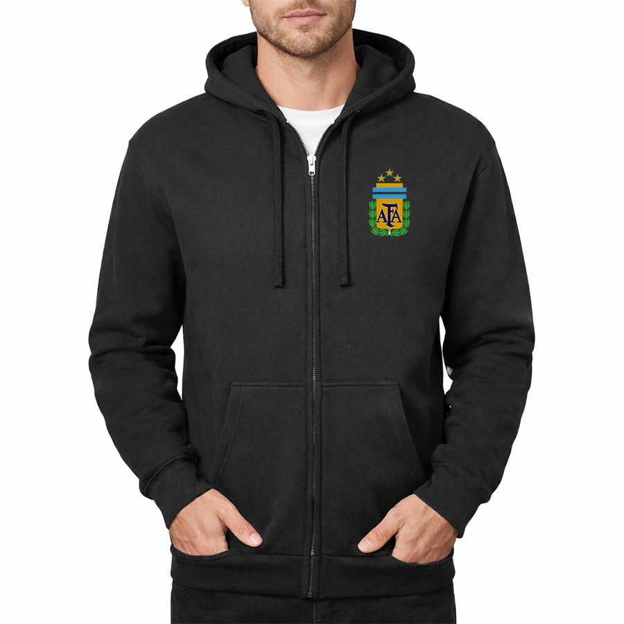 Men's Argentina National Soccer Team Zipper Hoodie