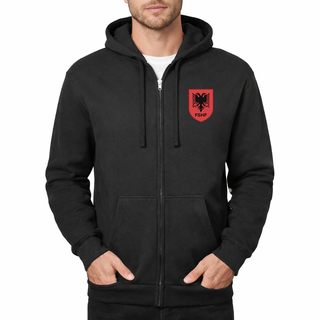 Men's Albania National Soccer Team Zipper Hoodie