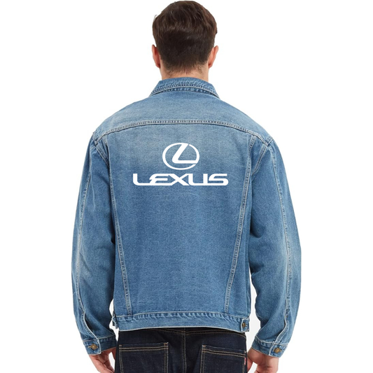 Men’s Lexus Car - Vintage Distressed Denim Jacket – Stylish Casual Jean Outerwear