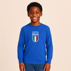 Youth Kids Italy National Soccer Team Long Sleeve T-Shirt