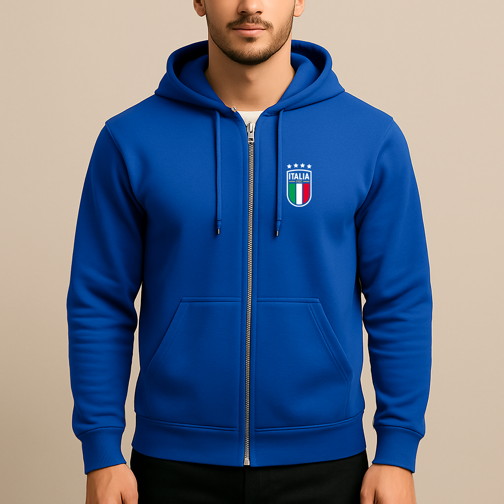 Men's Italy National Soccer Team Zipper Hoodie