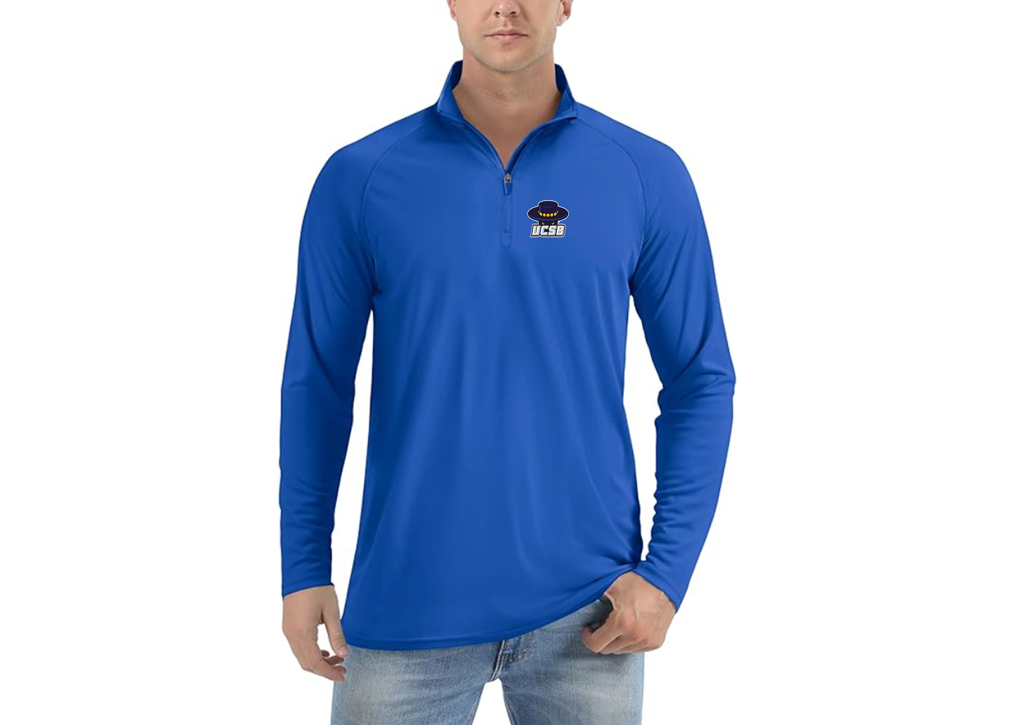 Men's UCSB Gauchos Lightweight Quarter-Zip Athletic Shirt Long Sleeve Performance Wear