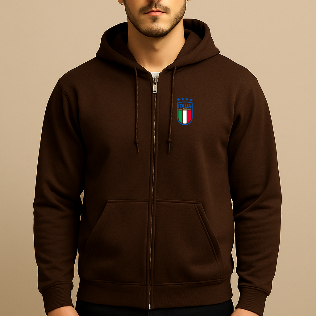 Men's Italy National Soccer Team Zipper Hoodie