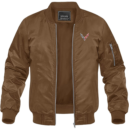 Men's Chevrolet Corvette Lightweight Bomber Jacket Windbreaker Softshell Varsity Jacket Coat