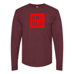 Men's Uniqlo Logo  Cotton Long Sleeve T-Shirt