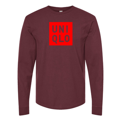 Men's Uniqlo Logo  Cotton Long Sleeve T-Shirt