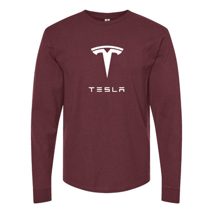 Men’s Tesla Motorsports Car Long Sleeve T-Shirt